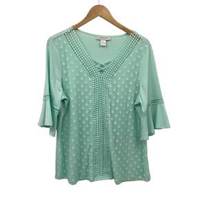 Christopher & Banks mint green tulle lined blouse